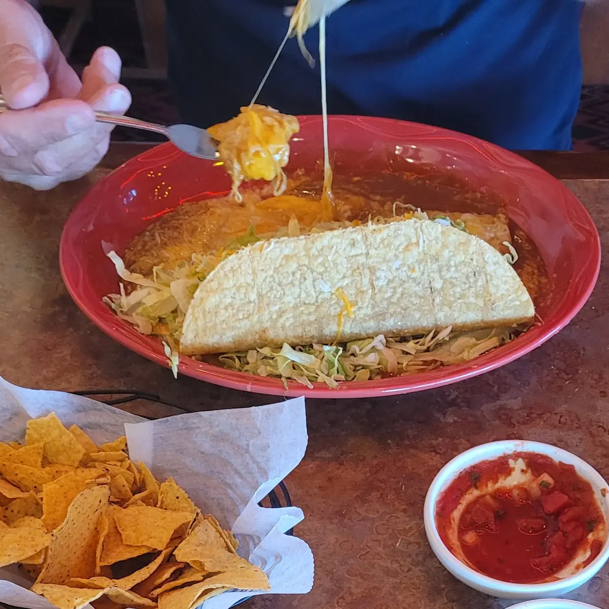 Enchilada and Chile Relleno