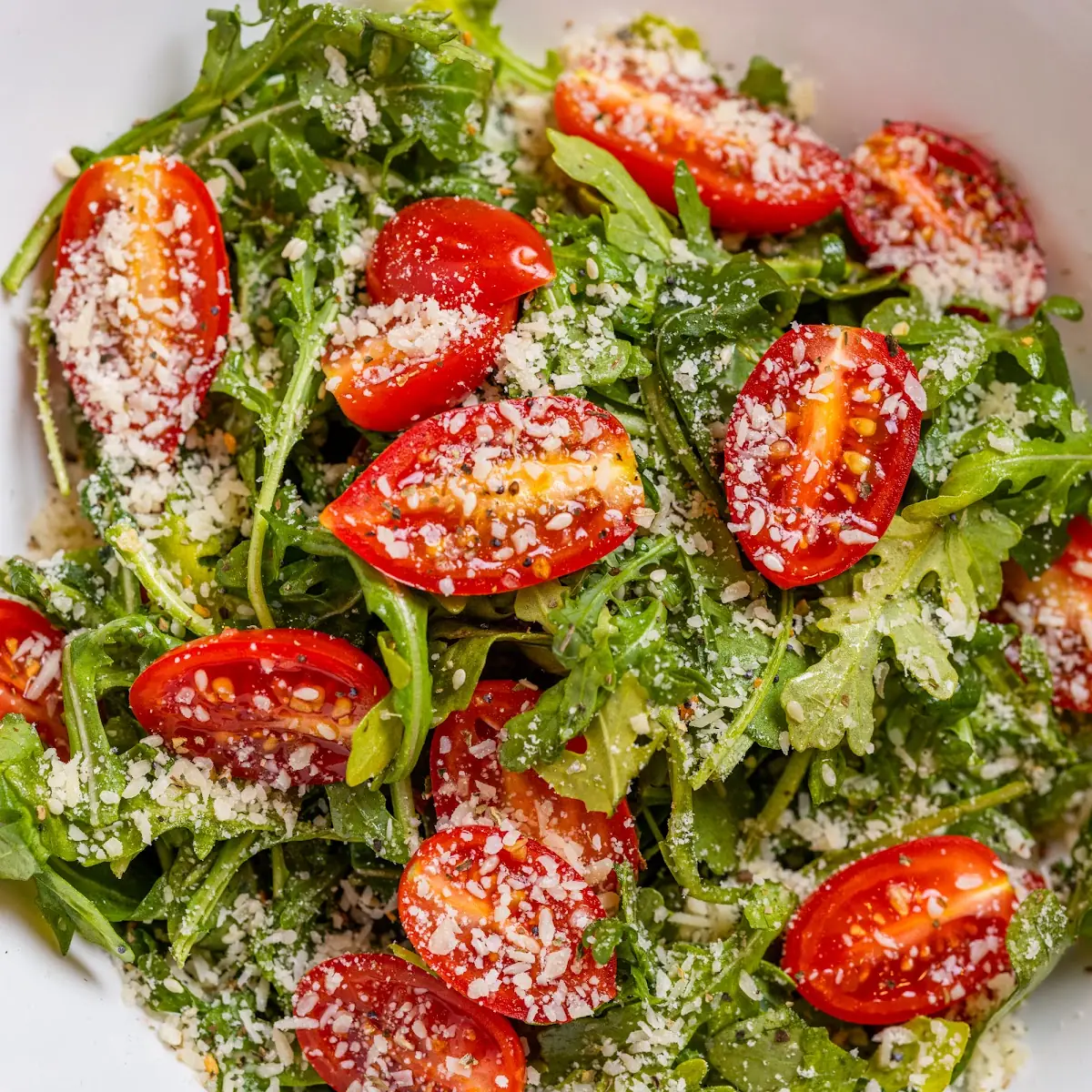Cherry Tomato Parm and Arugula Salad