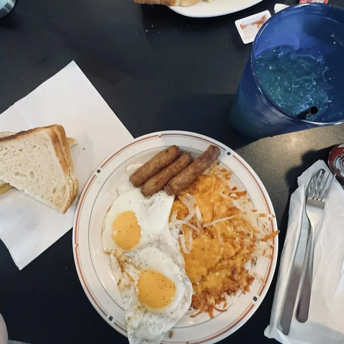 Two Eggs Toast and Hashbrowns