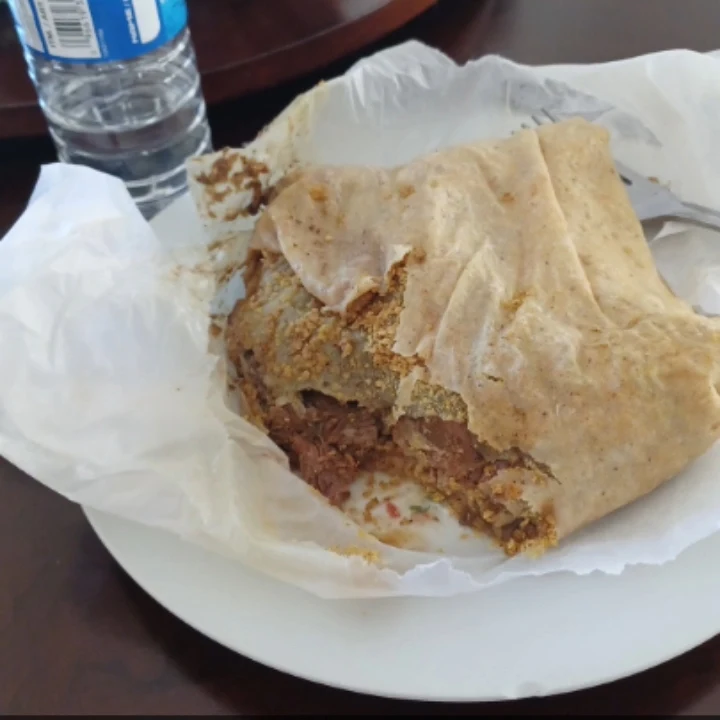 Boneless Currued Goat Roti, Lena's Roti & Doubles