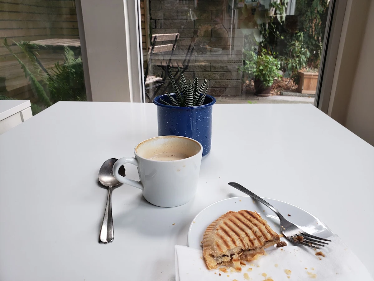 Cafe Au Lait and Jamaican Beef Patty