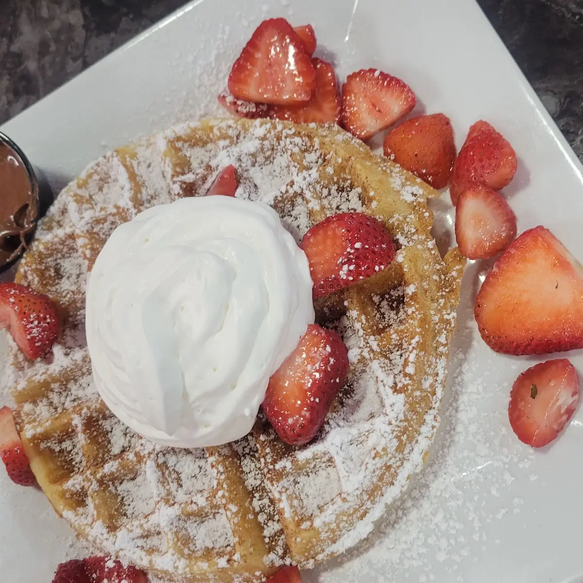 Waffles with Fruit and Cream
