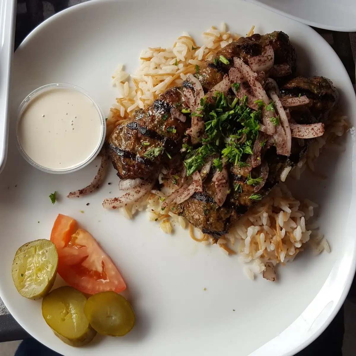 Beef Shawarma Platter with Our House Specialty Thinly Sliced Boneless Beef Shawarma
