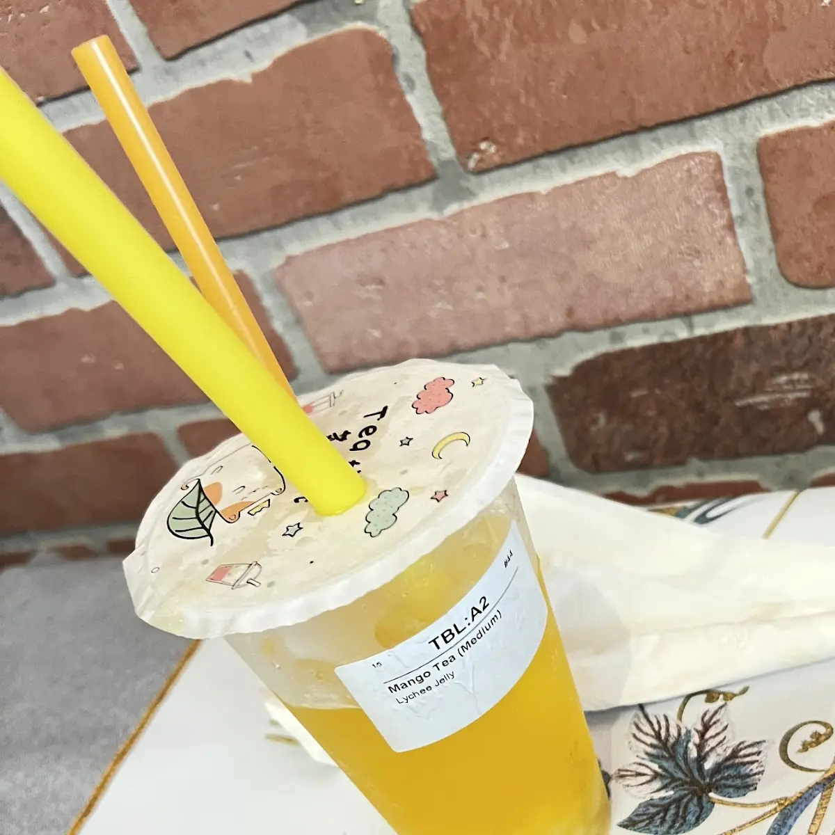 Mango Tea with Lychee Jelly