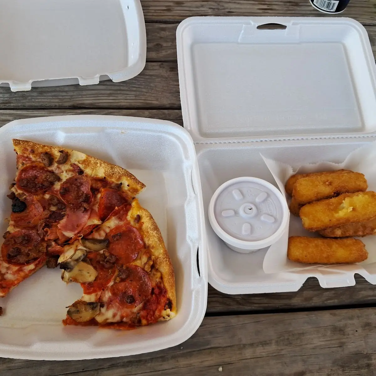 Pizza and Mozzarella Sticks