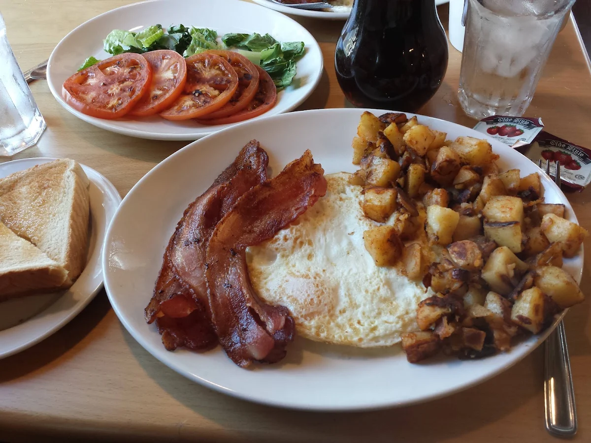 Peameal and Eggs Overhard, Sunset Grill