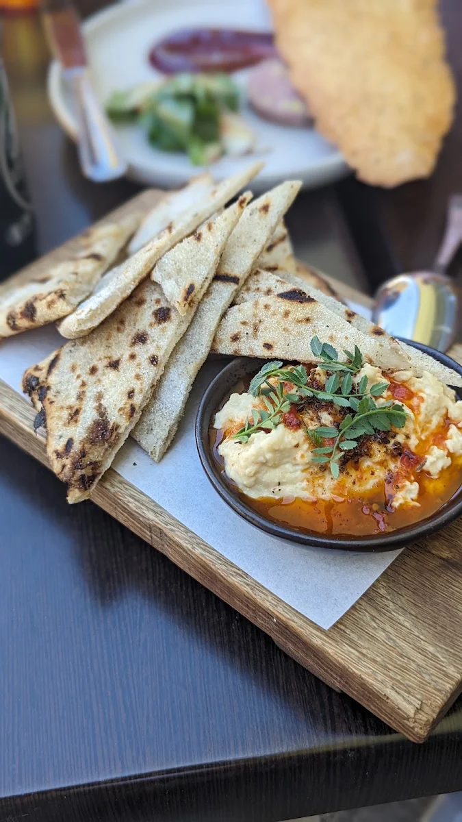 Chickpea Hummus Wood Oven Flatbread, Harvest Kitchen