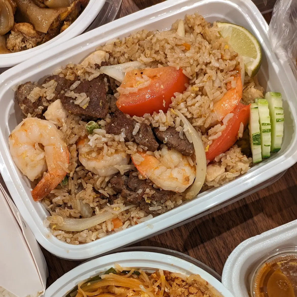 Panang Curry Combo Fried Rice Chicken Pad Thai