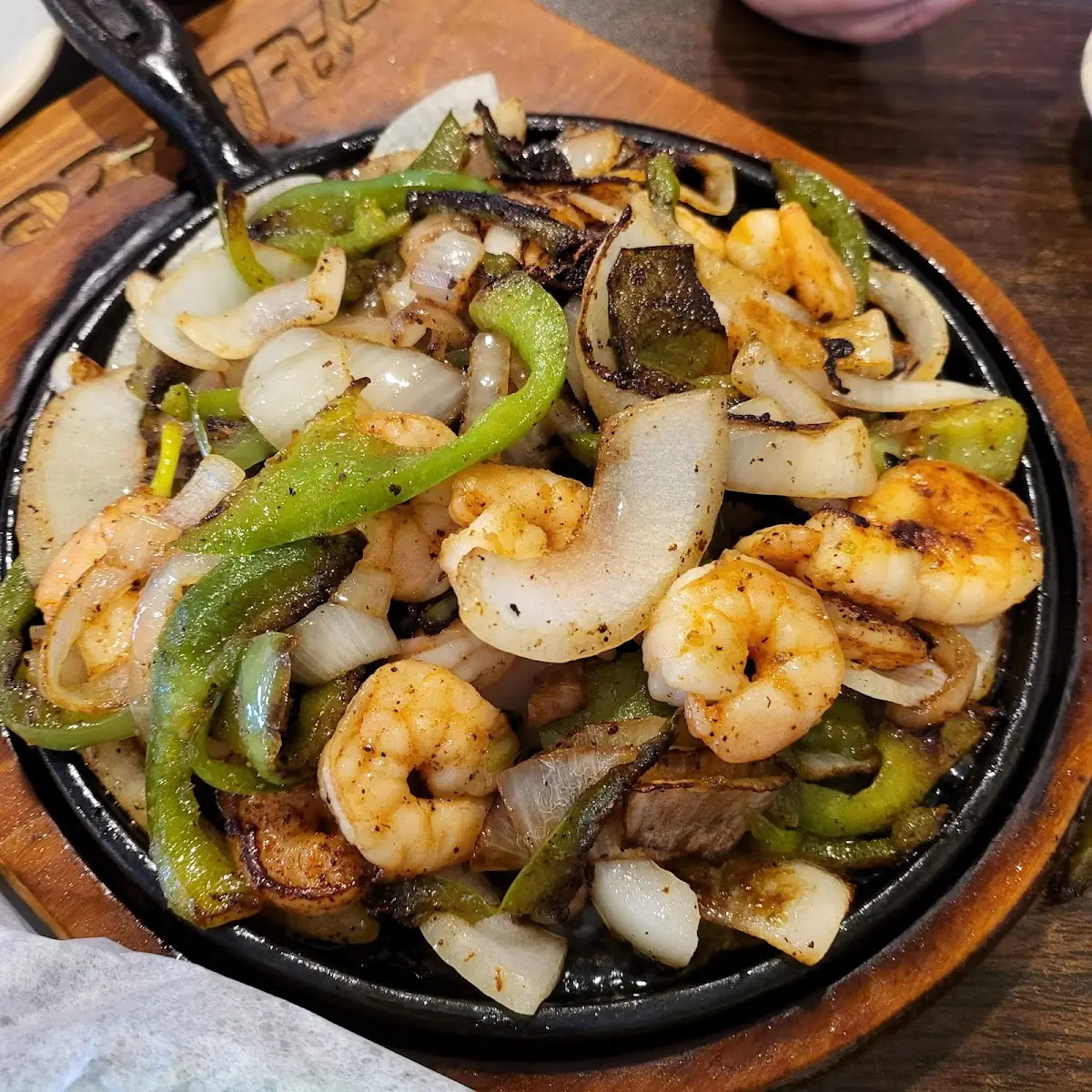 Shrimp Chicken and Beef Fajitas