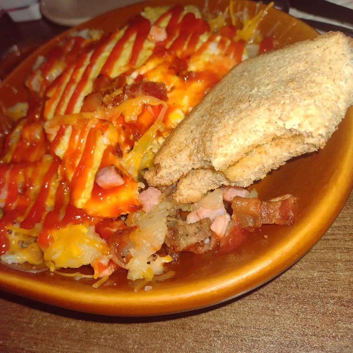 Meat Lovers Skillet with Toast