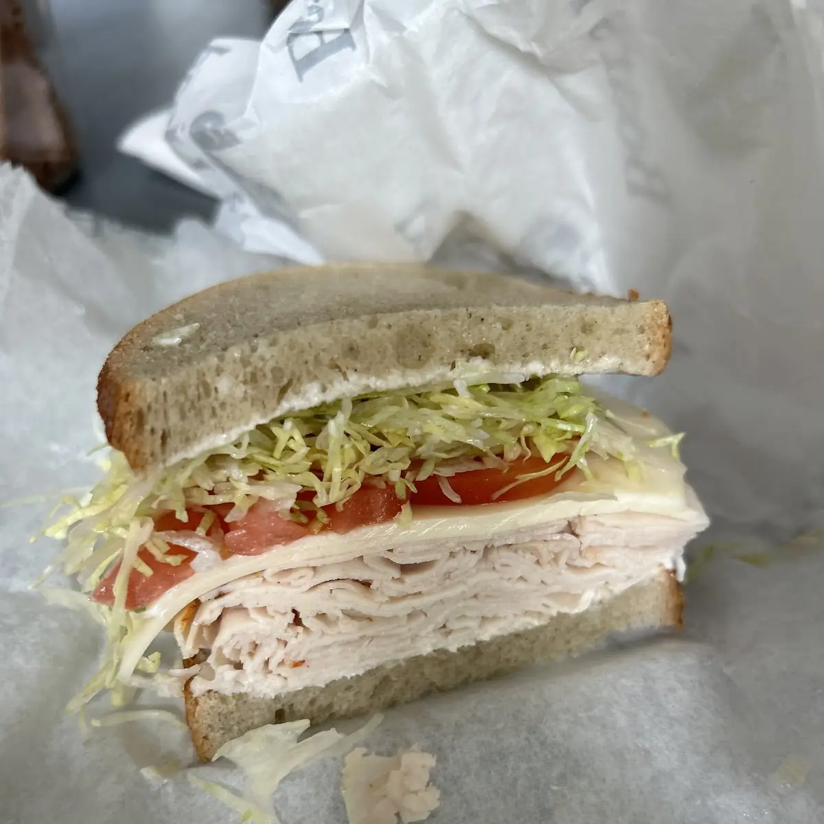 Turkey and Provolone on Rye Toast