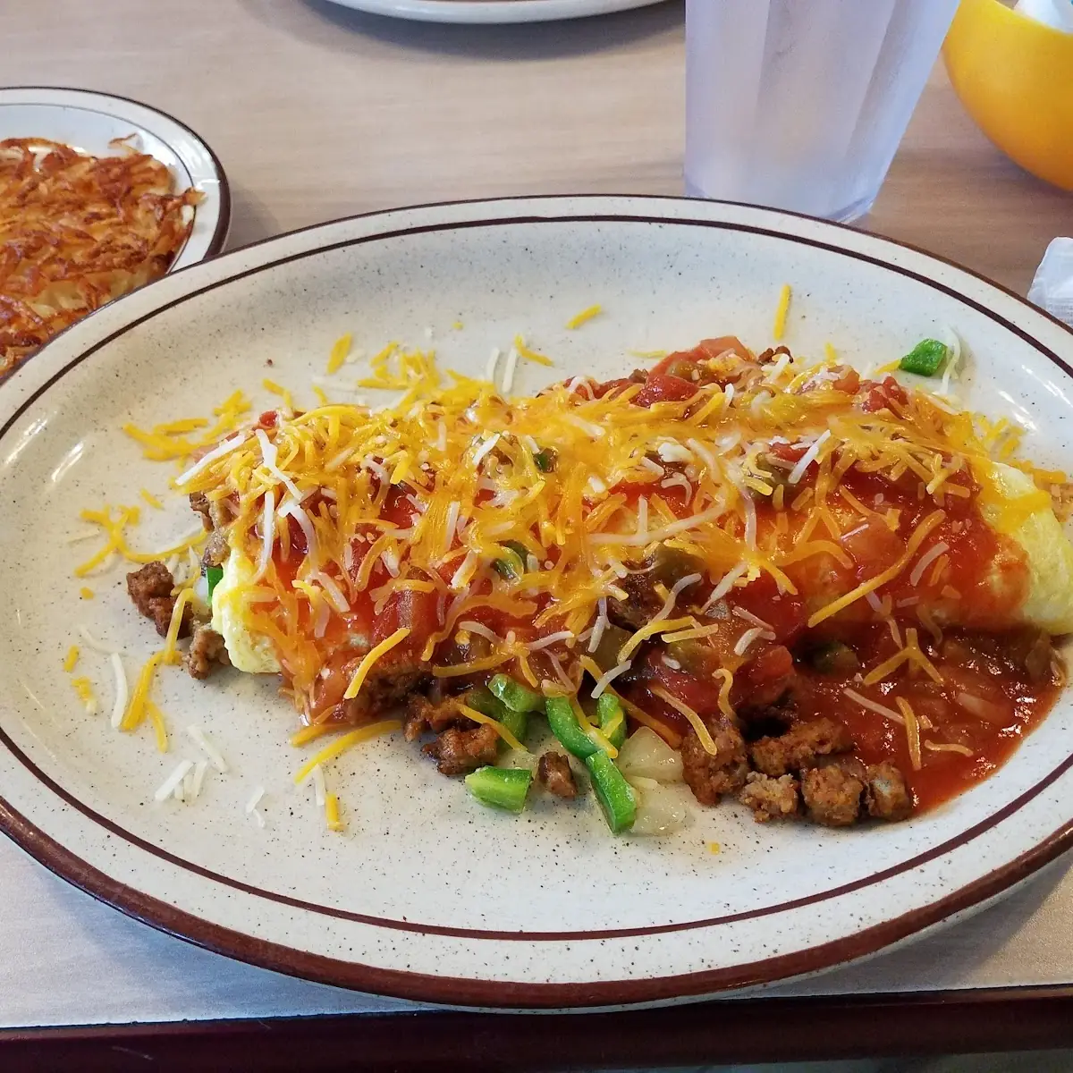 Taco Omelet with Hash Browns