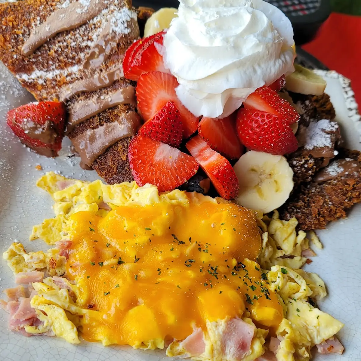 Waffles with Scrambled Eggs A