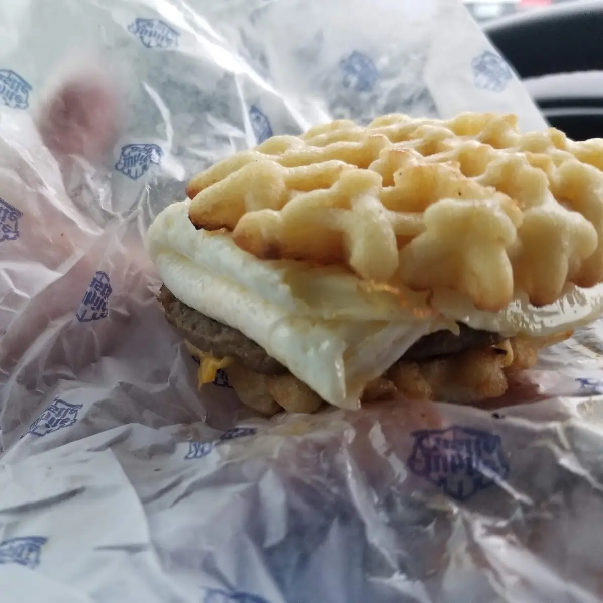 Sausage Egg and Cheese Waffle