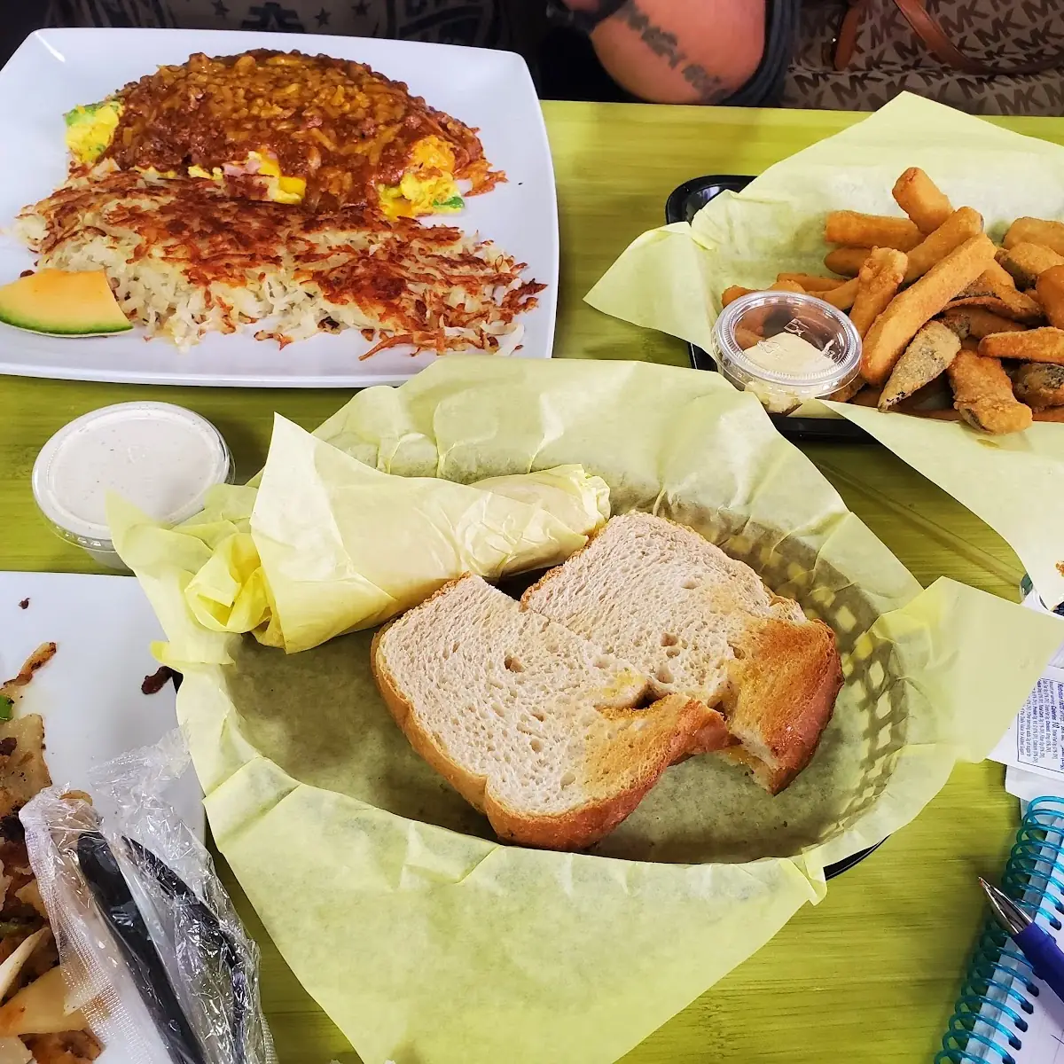 Chili Cheese Omelet and Sourdough Bread