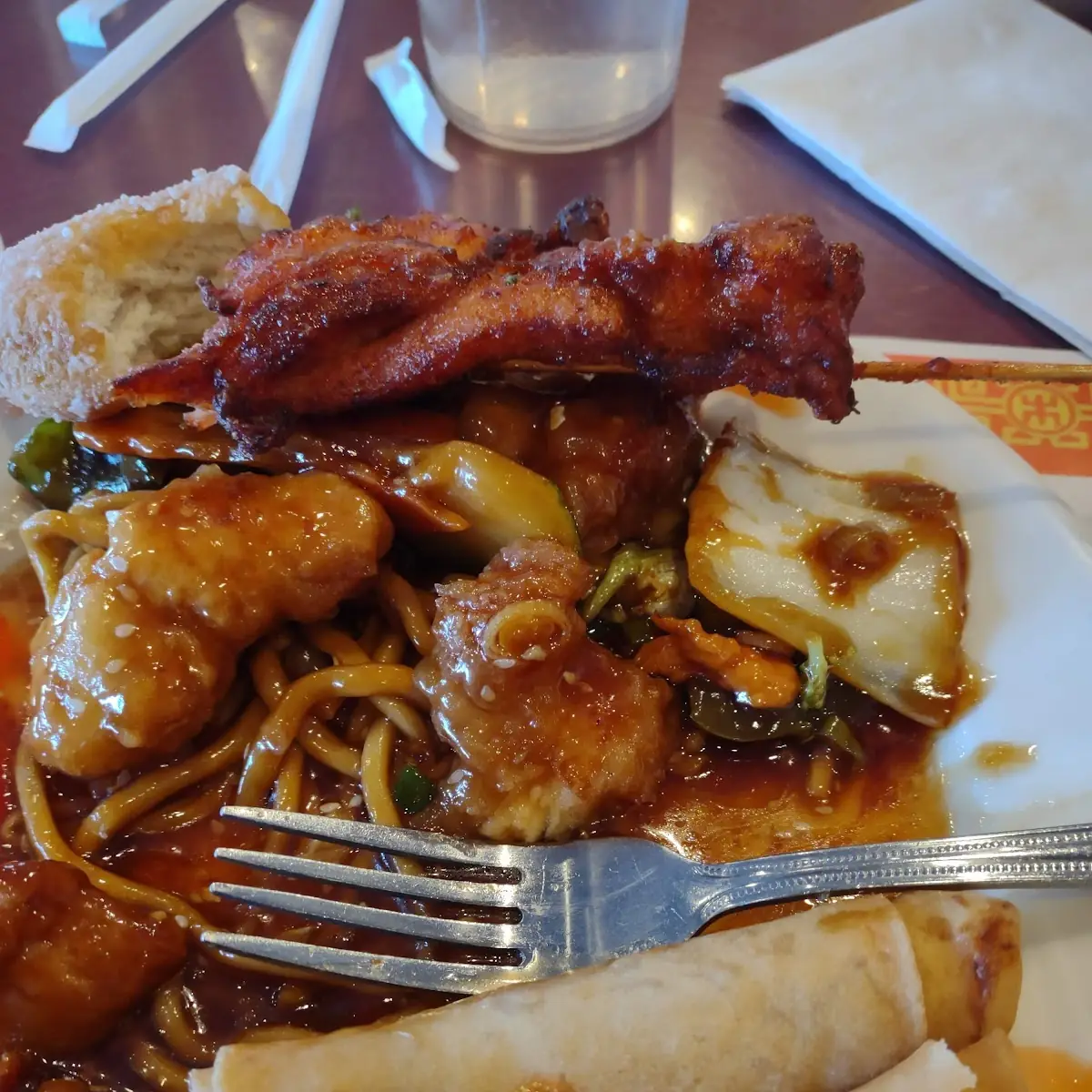 Spring Rolls Honey Chicken Fresh Veggies Duck Sauce