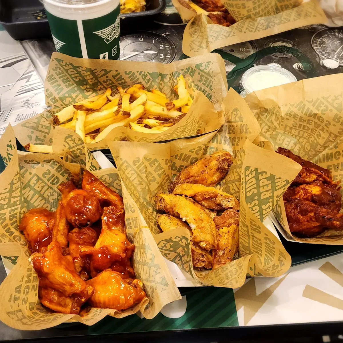 Mango Habernero Lemon Pepper and Super Hot Wings
