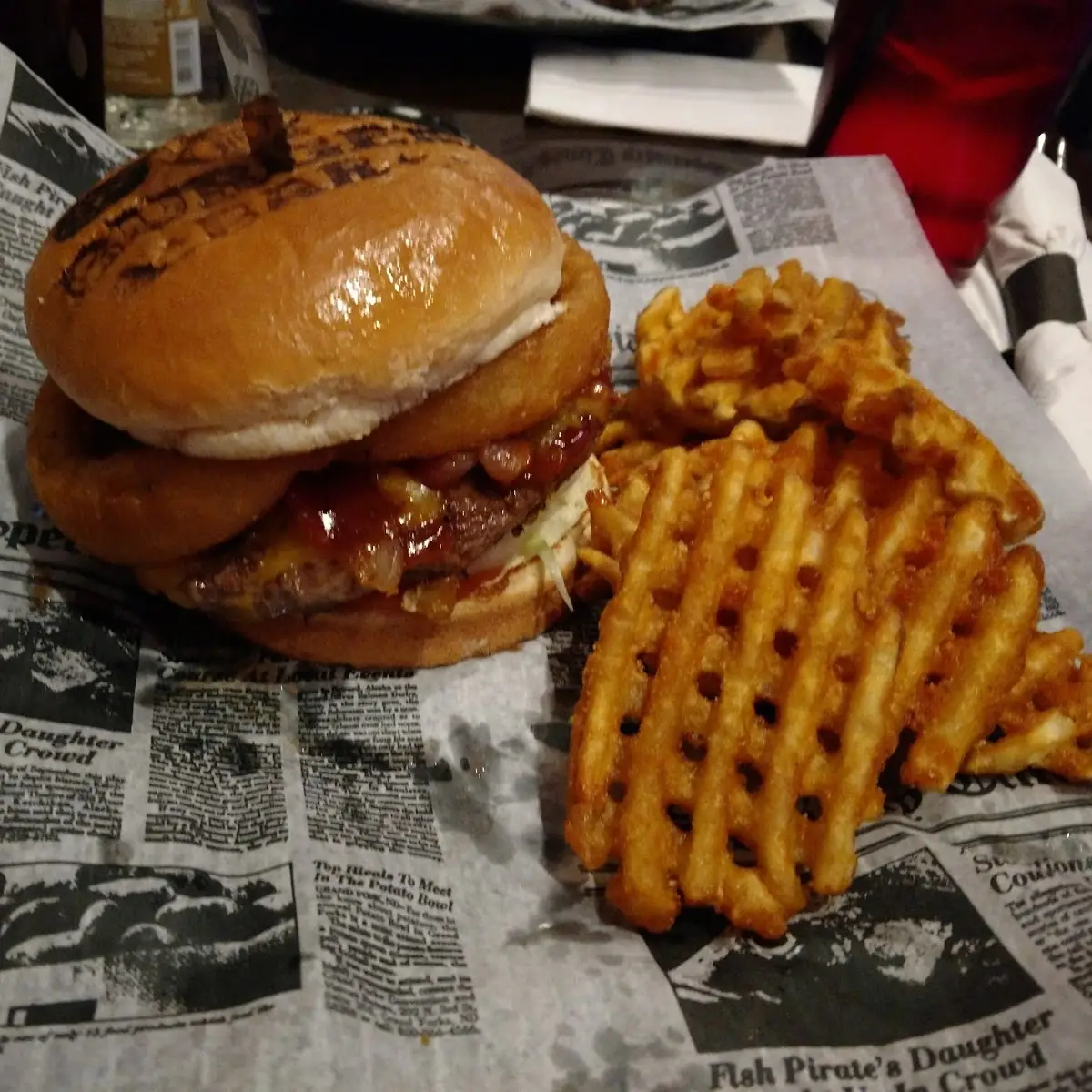Turkey Burger with Fried Egg and BBQ Sauce