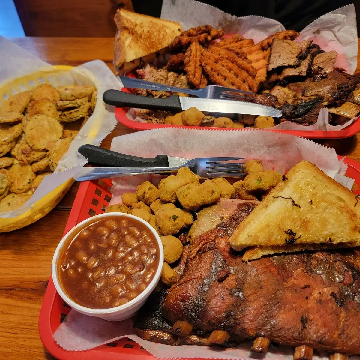 Fried Pickles Rib Dinner Top Items Was a Sampler