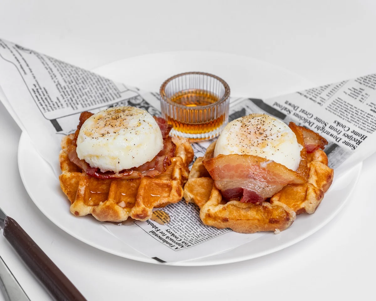 Bacon Egg Maple Waffle, Stega Eatery