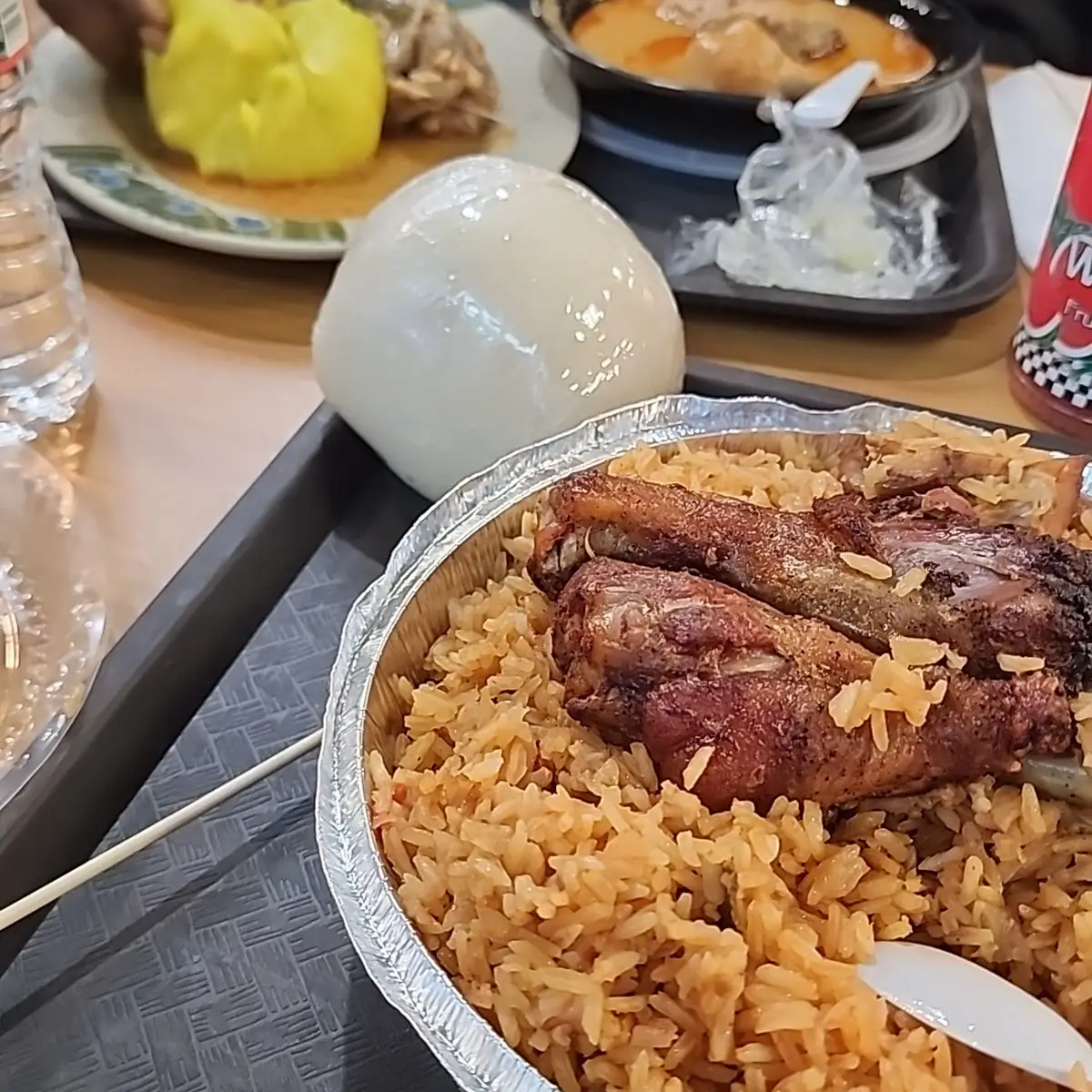 Jollof Rice with Deep Fried Chicken