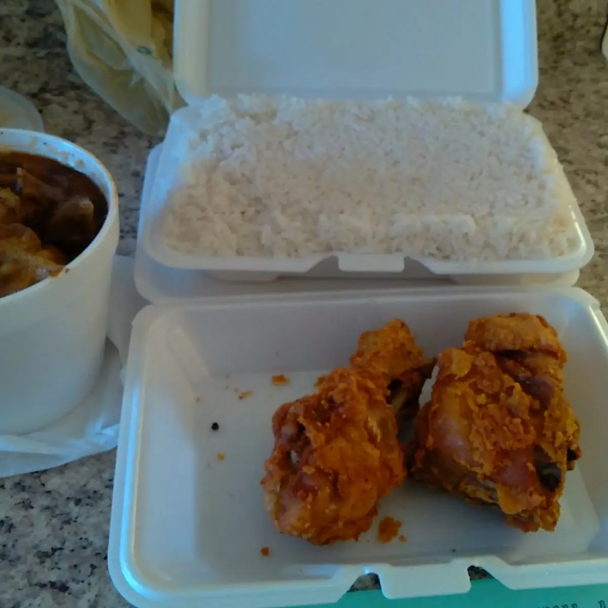 Its Fried Chicken White Rice with Pork and Vegetables