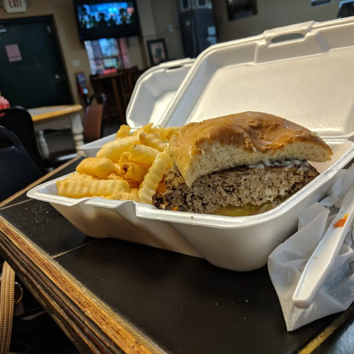 Cheese Burger and Fries