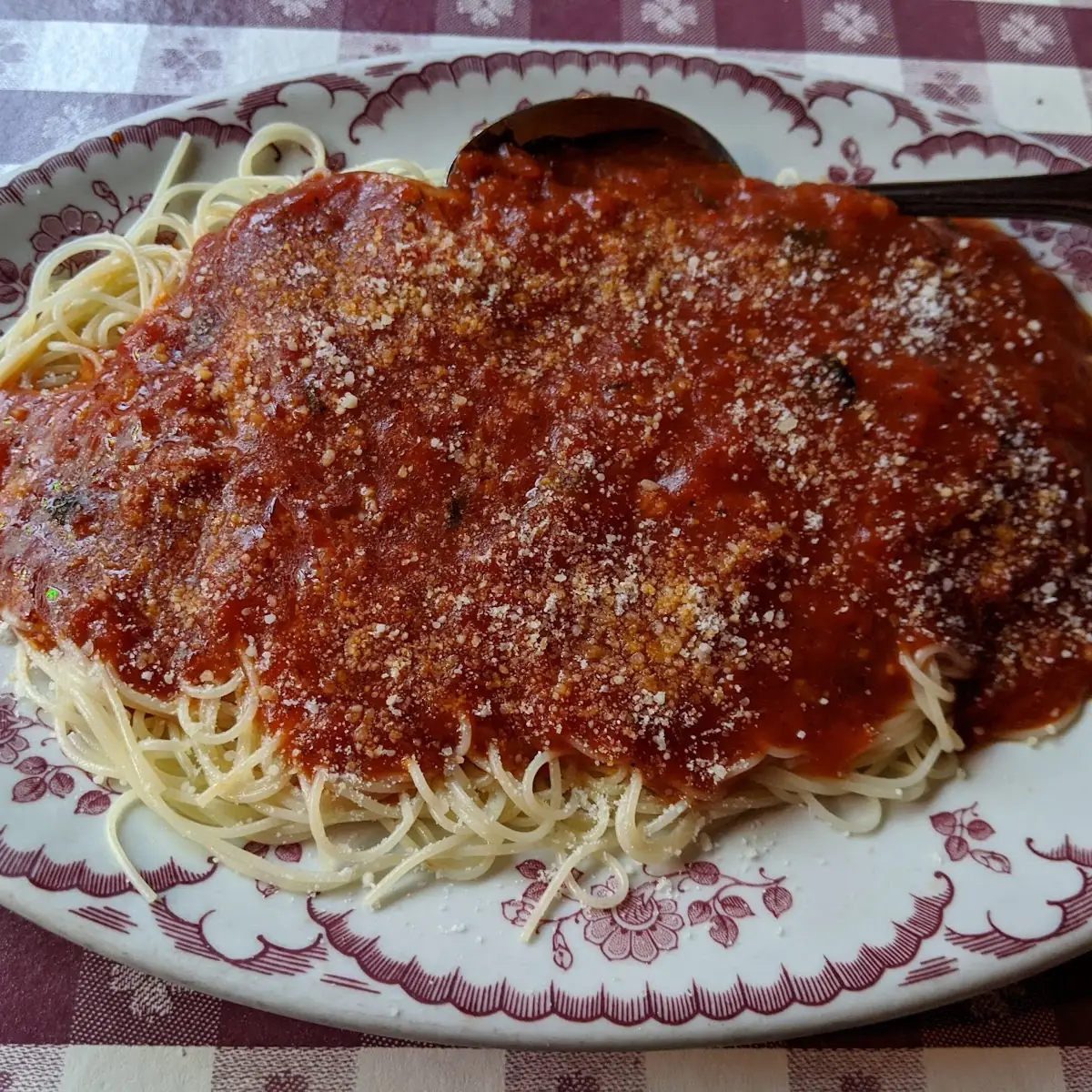 Pasta Bolognese Red Meat Sauce on Spaghetti