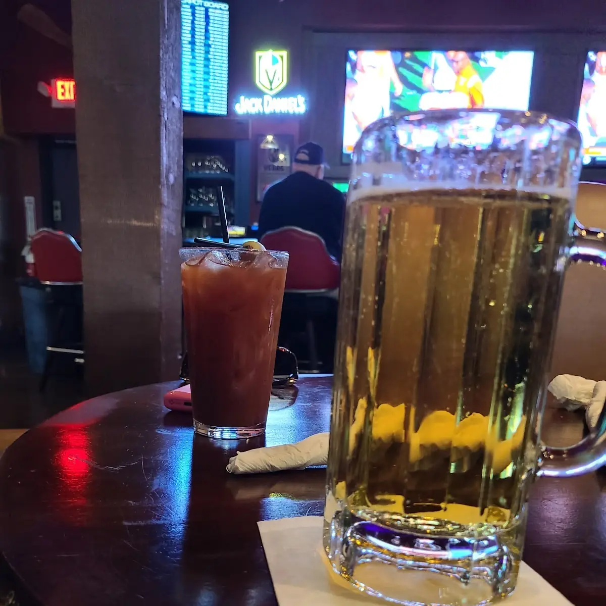 Spicy Bloody Mary and a Bud Light