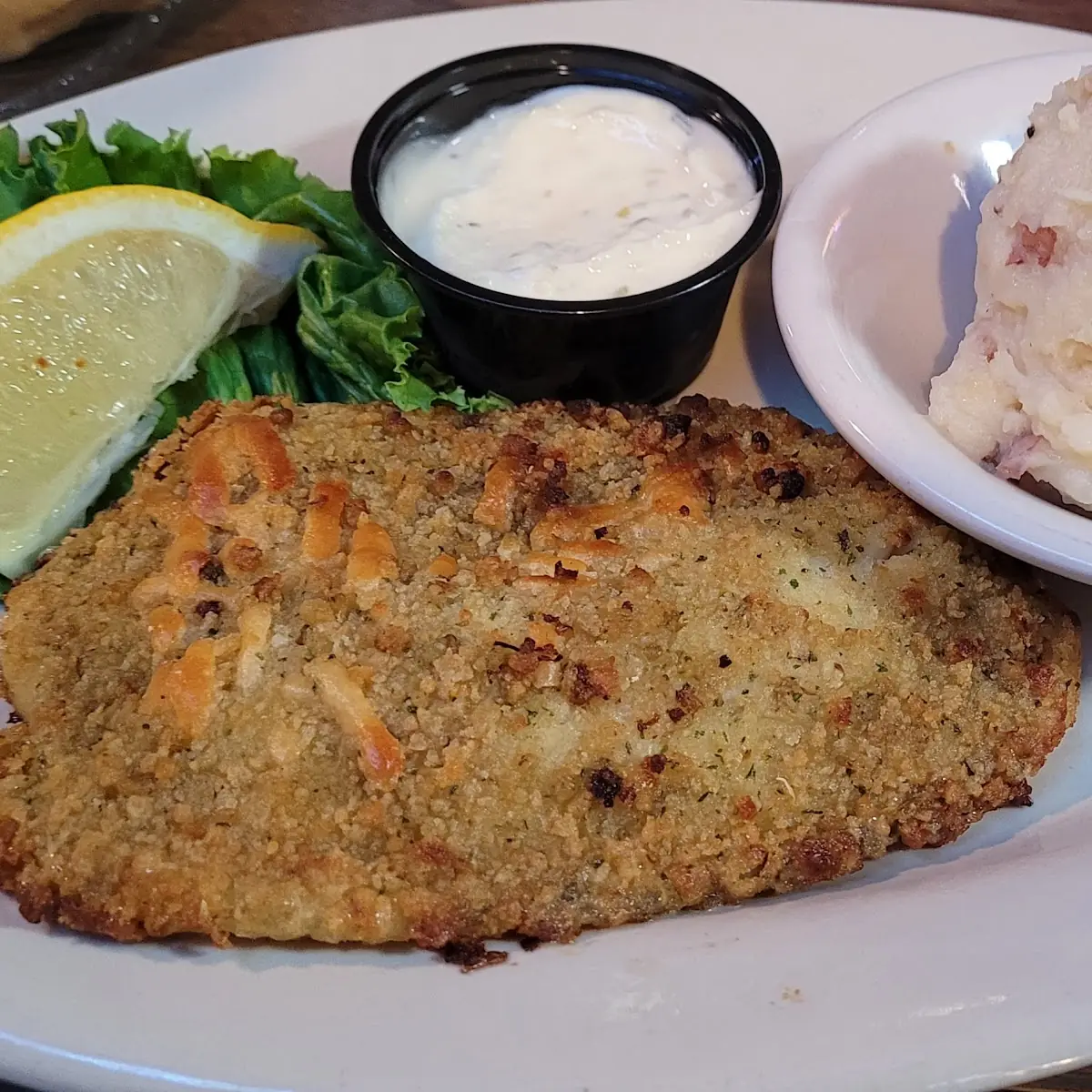 Breaded Tilapia Filled with Red Mash Potatoes