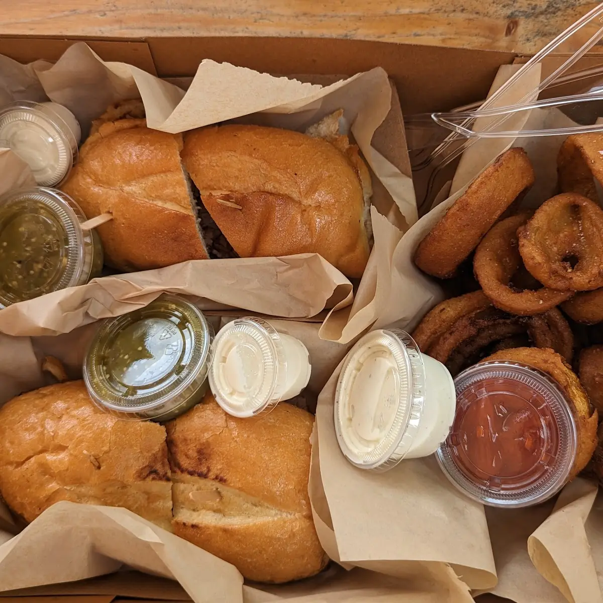 Tri-Tip Sandwich and Onion Rings