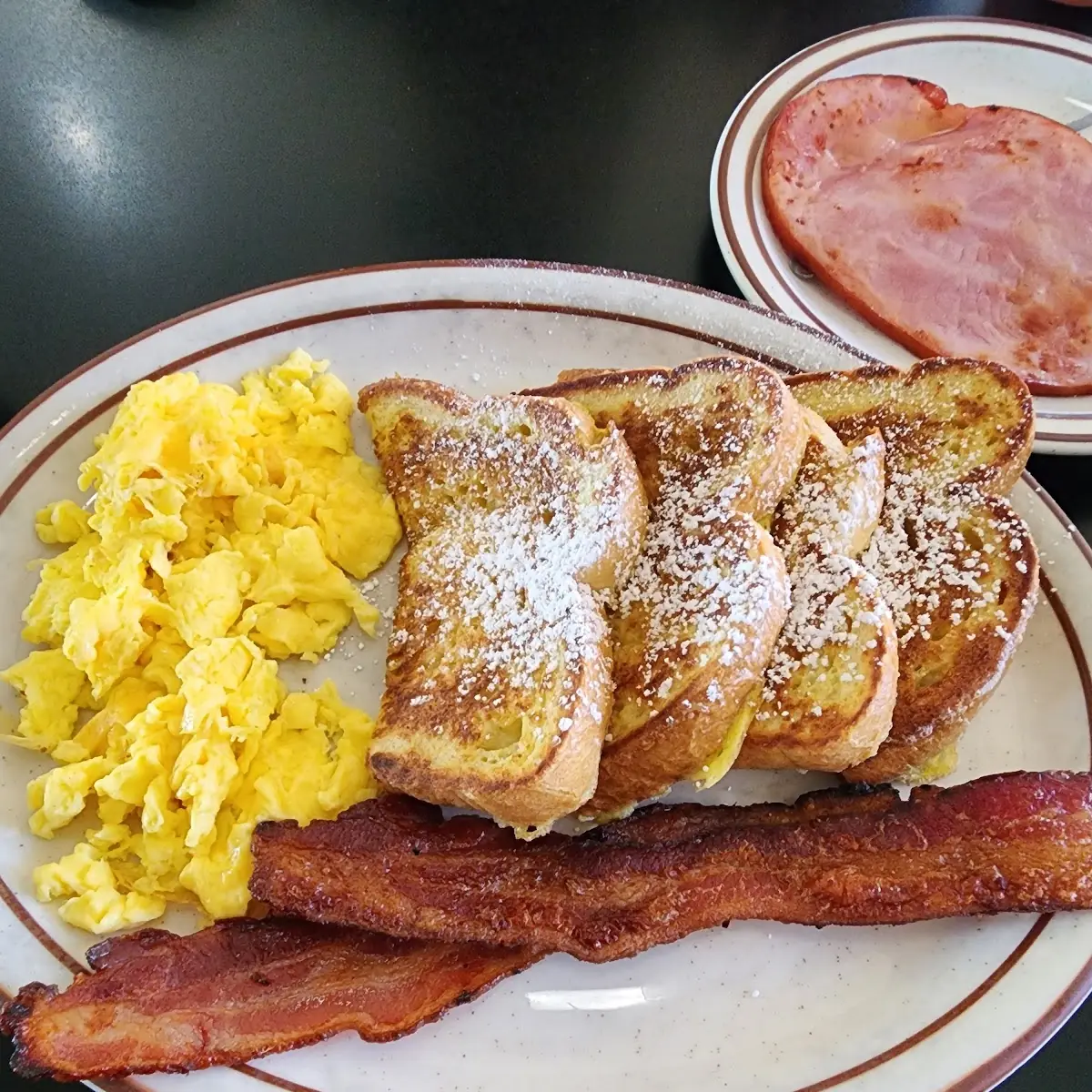 Bacon Sausage or Ham with One Egg & One Pancake