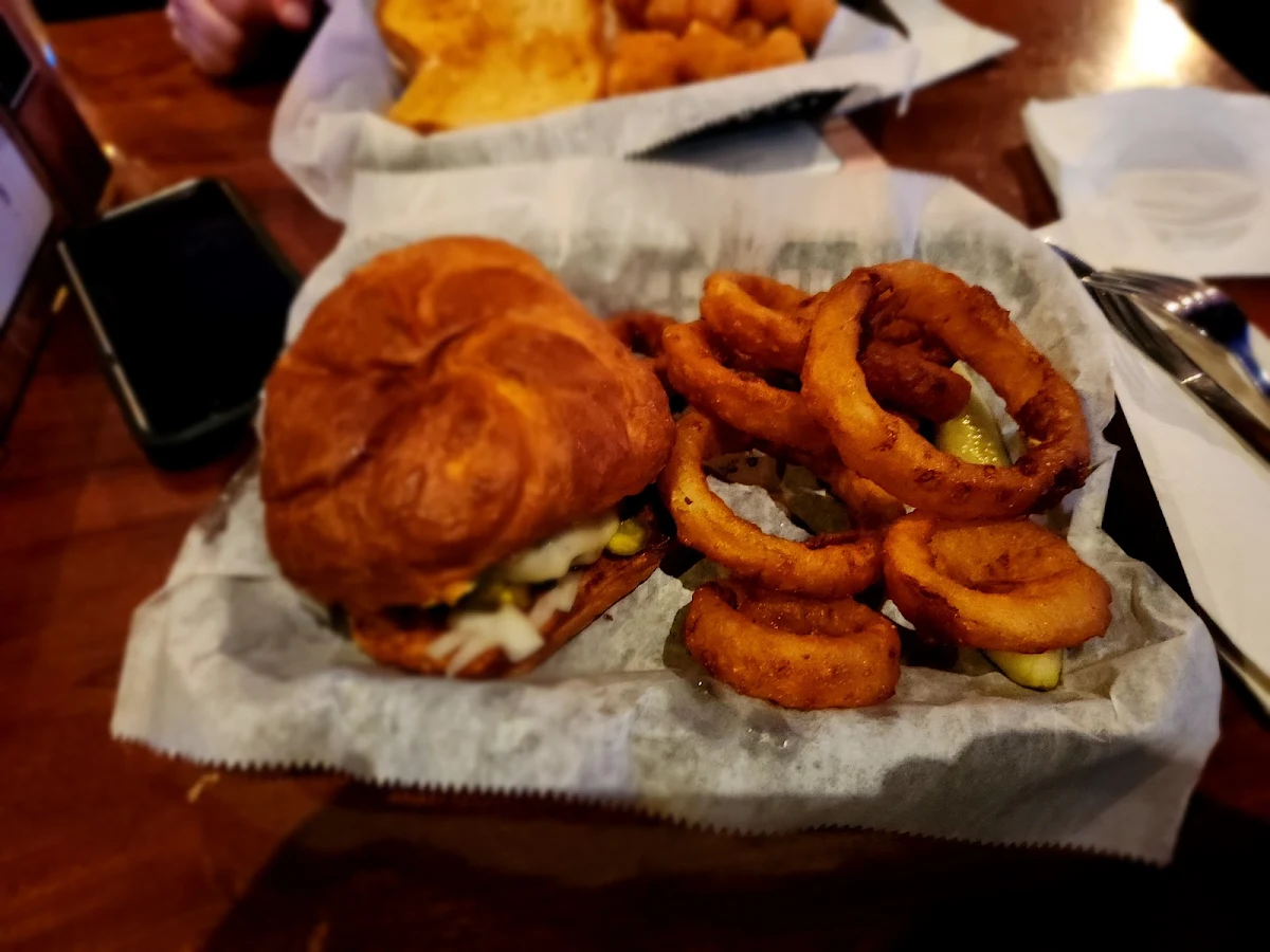 Burger with Onion Rings