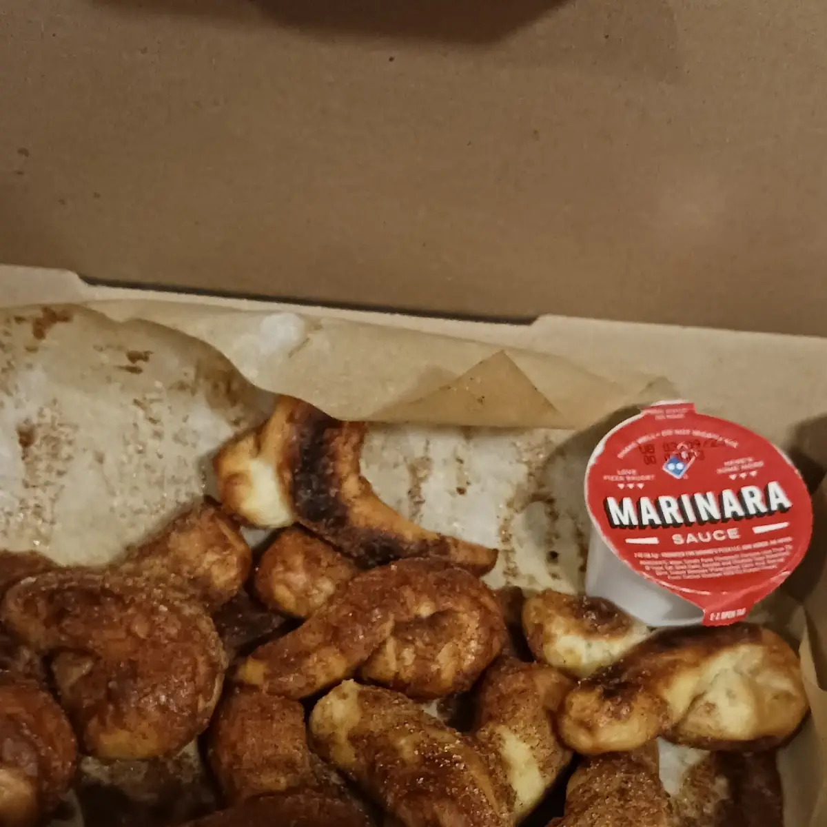Cinnamon Bread Sticks Were Supposed to Be Garlic Parmesan and Even Sent Marinara Sauce
