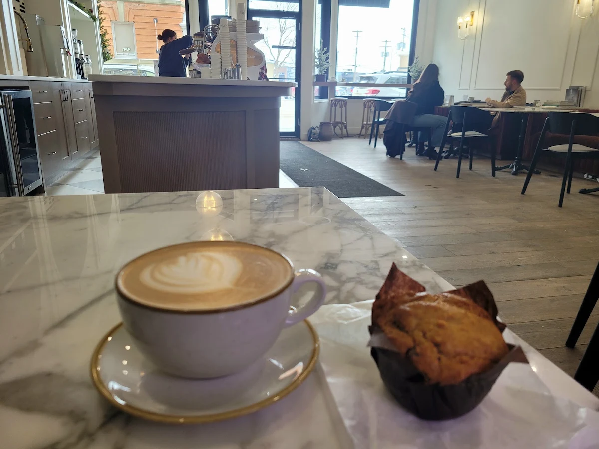 Latte and an Everything Muffin