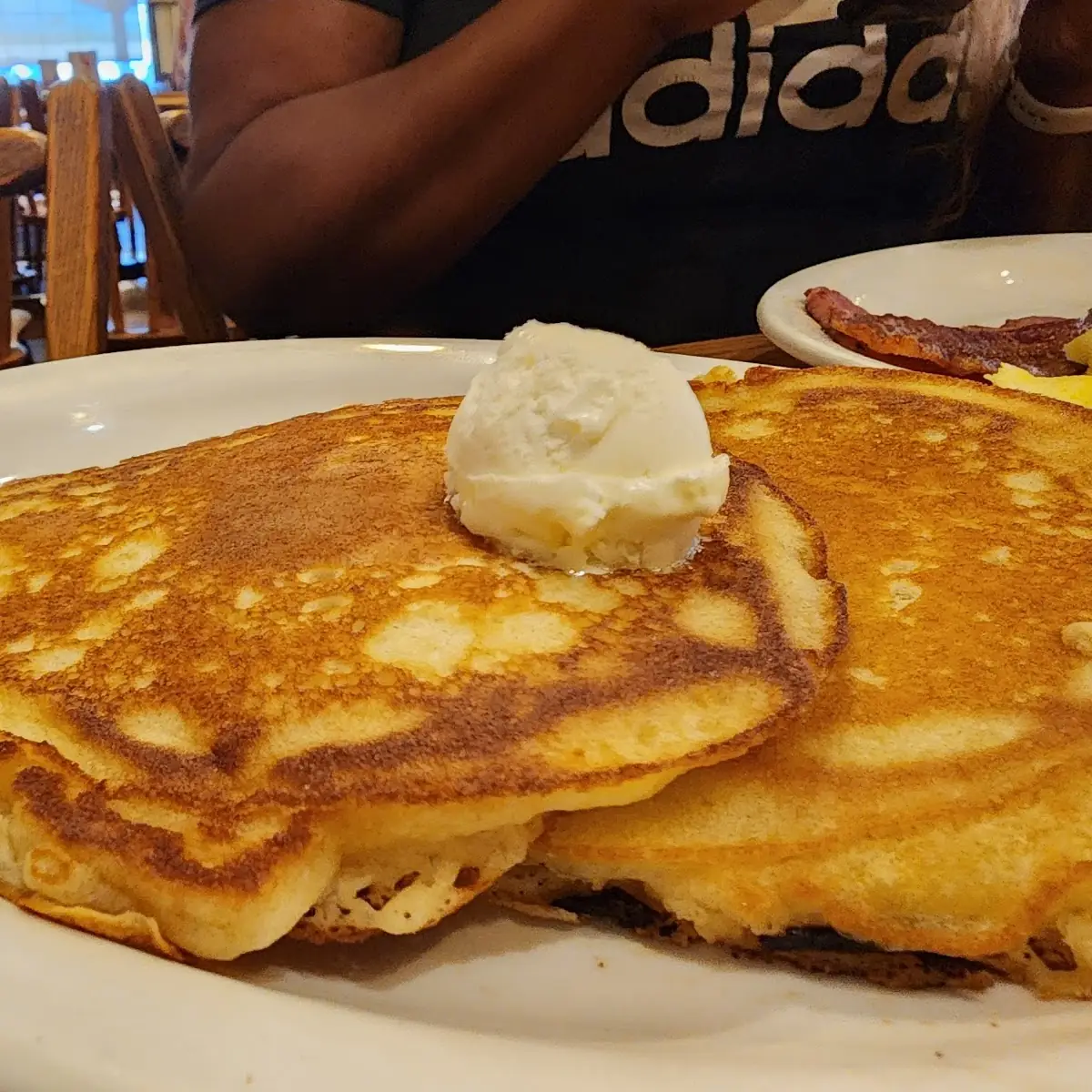 Blueberry Pancakes Scrambled Eggs with Meat Sampler Platter