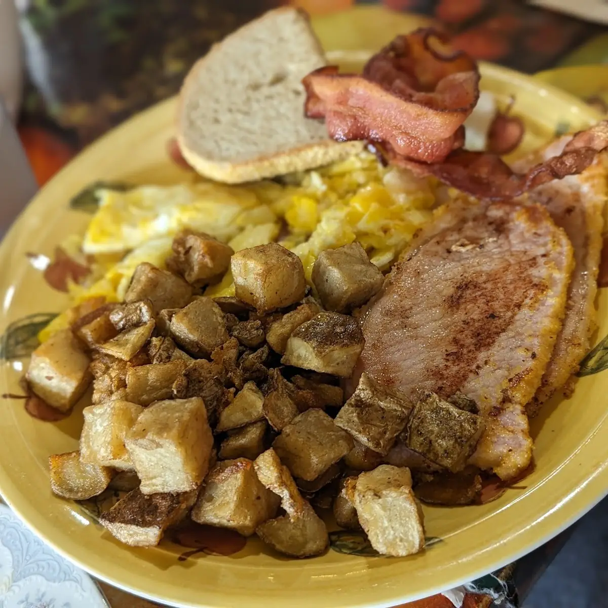 Eggs and Peameal Bacon with Extra Side of Regular Bacon, Early Bird Restaurant