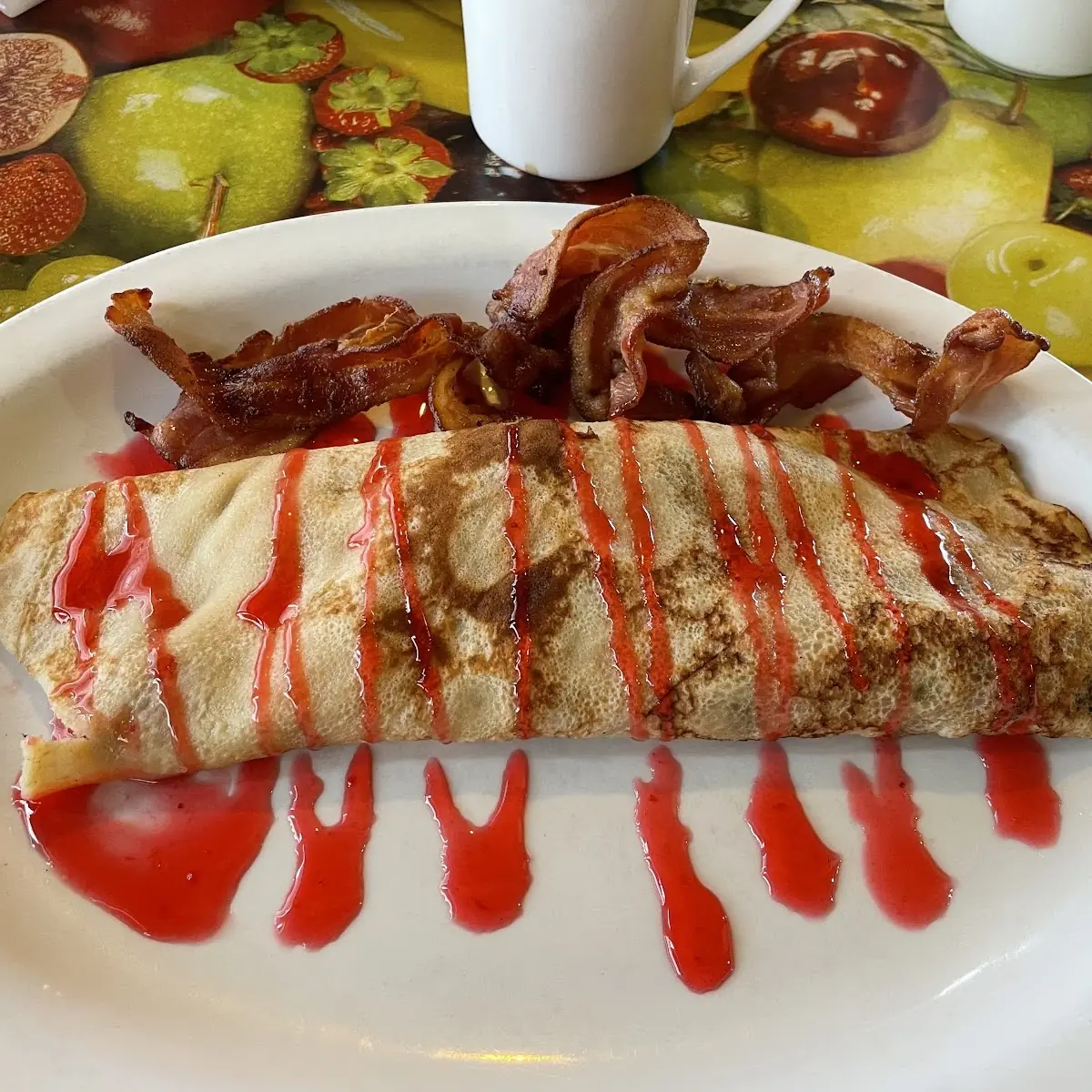 Fruit Crepe with Custard, Early Bird Restaurant