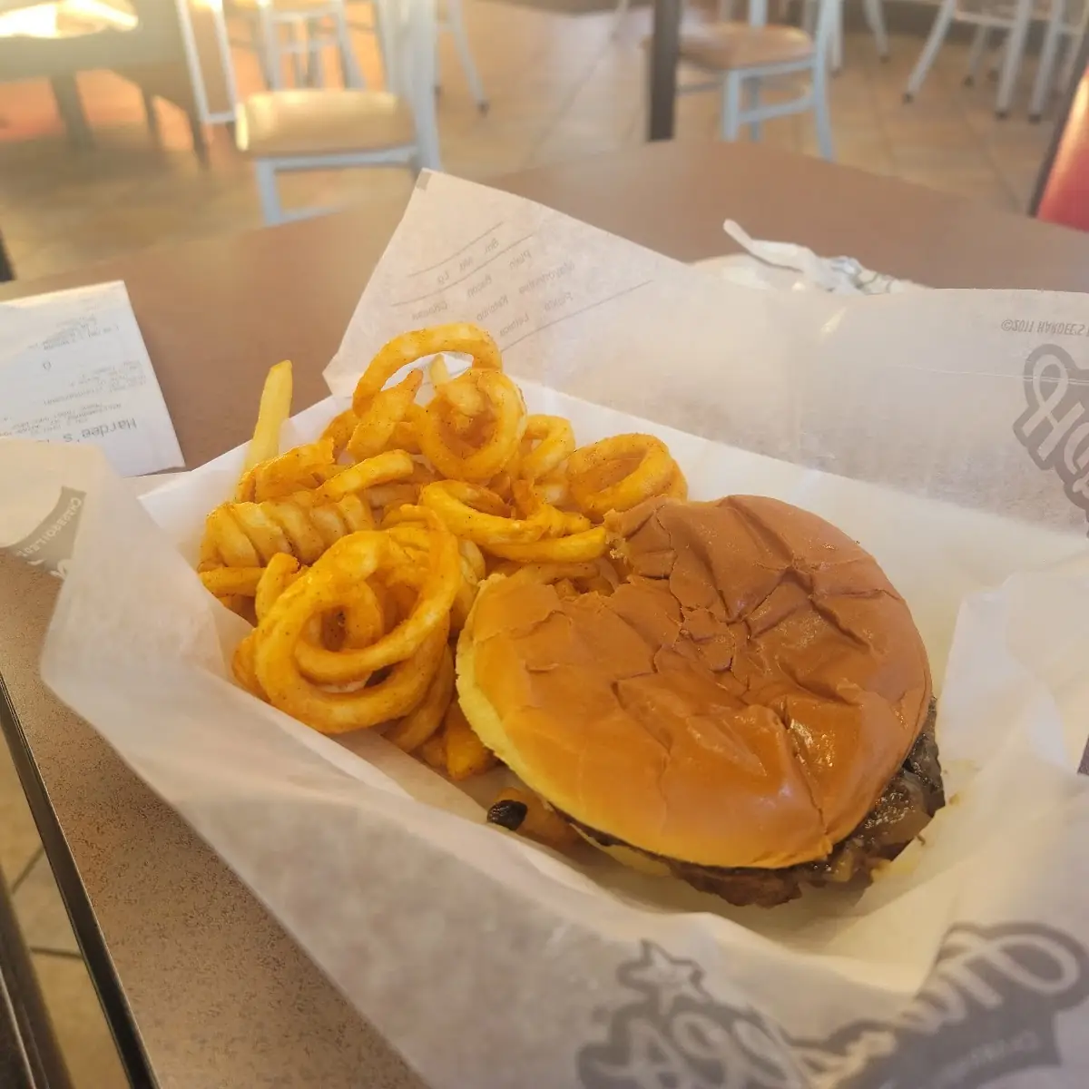 Mushroom Swiss Burger and Fries