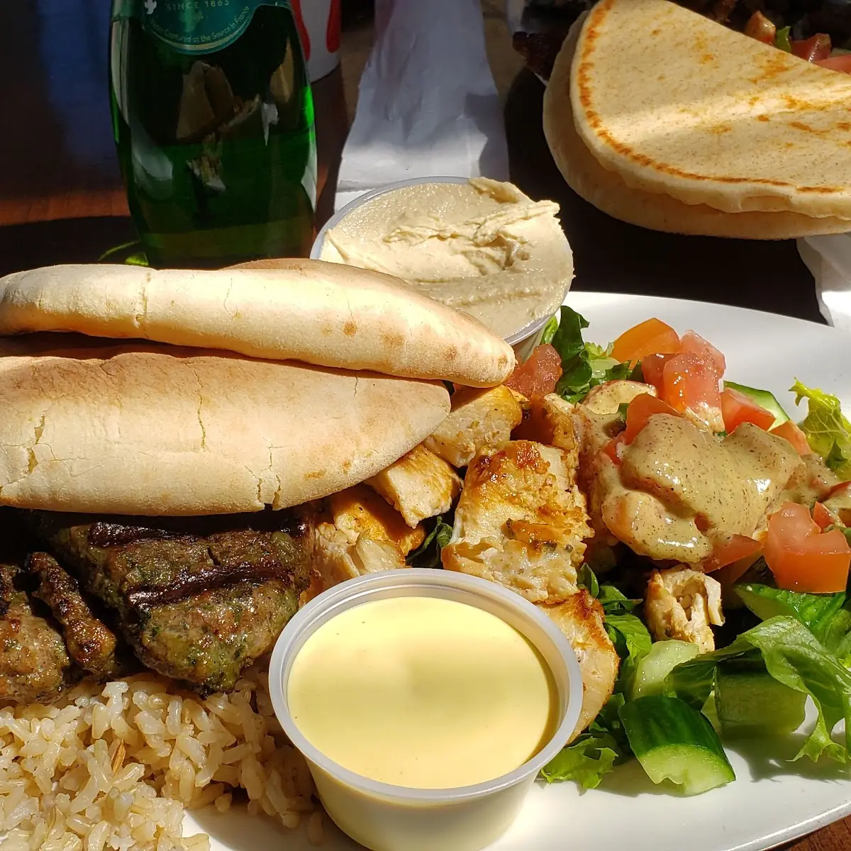 Lemon Chicken and Beef Kabab