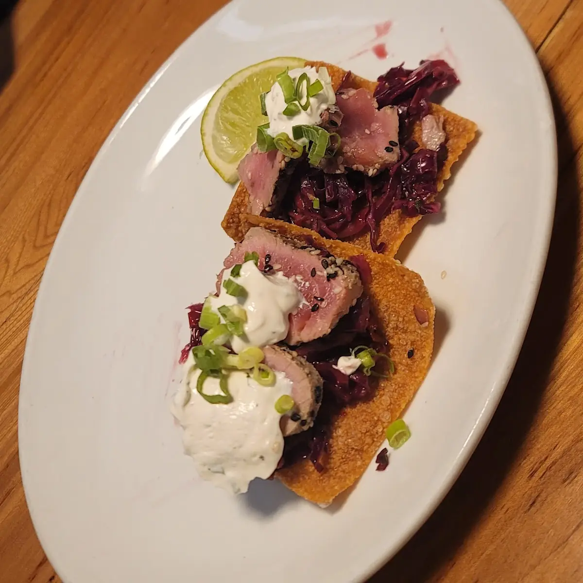 Open-Face Tuna Tacos