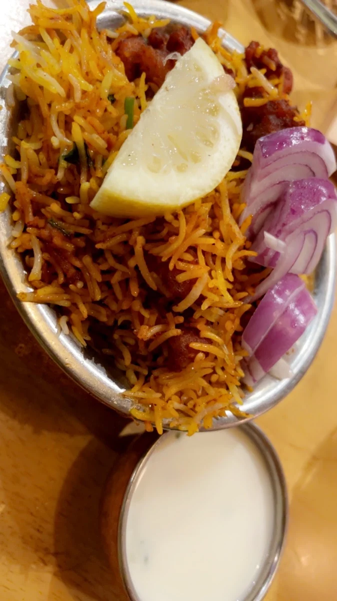 Chicken 65 Biryani, Swagath Grand Epping