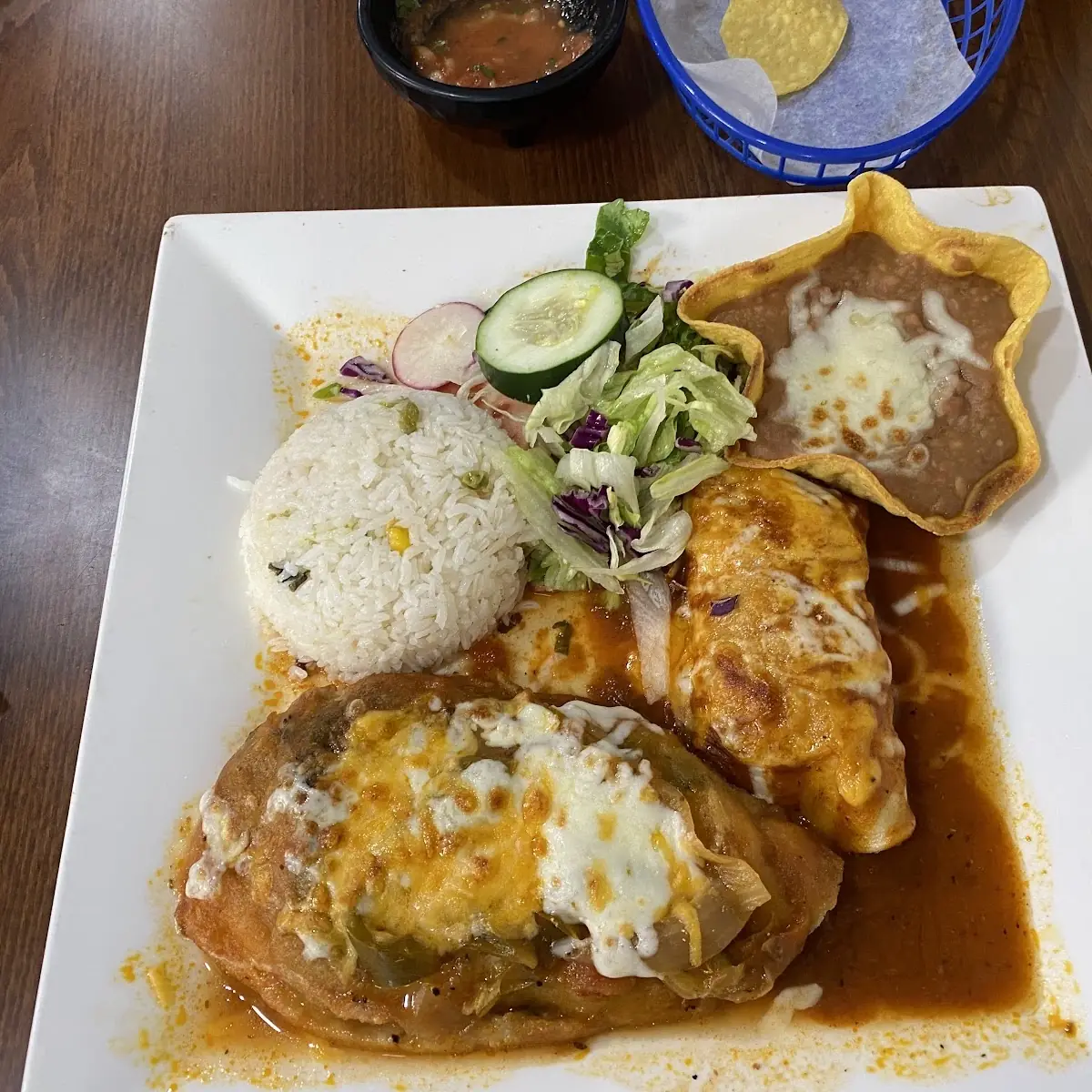 Chili Relleno and Enchilada