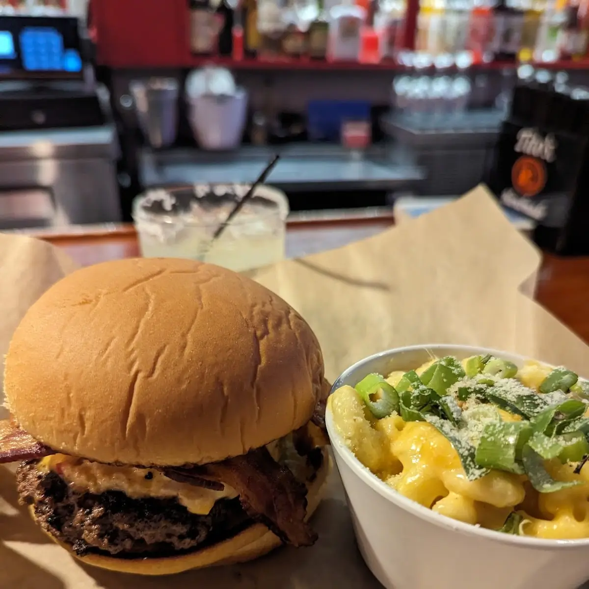 Pimento Cheese and Bacon Burger