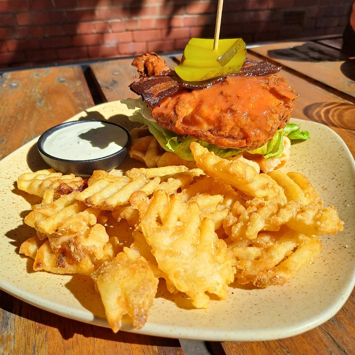 Chicken Waffle, The Bridge Hotel Bendigo