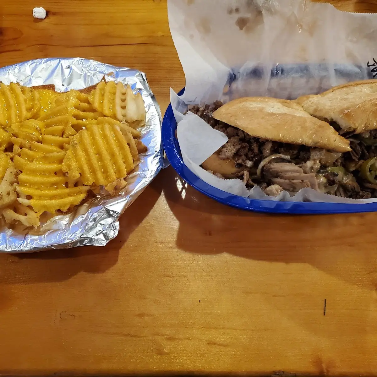 Samburger Philly Cheese Steak with Cheese Fries