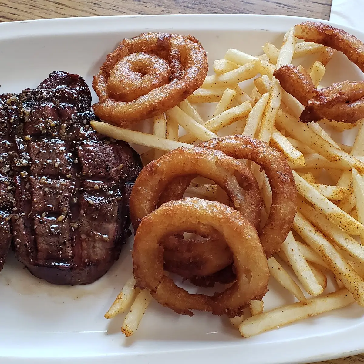 Filet Mignon with Fries and Rings