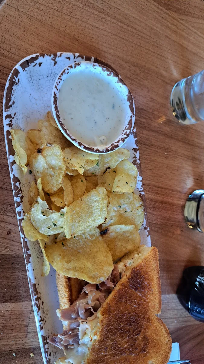 Turkey Sandwich with Chips & Gorgonzola Cheese