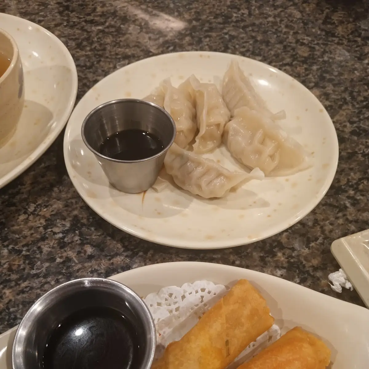 Steamed Dumplings and Egg Rolls