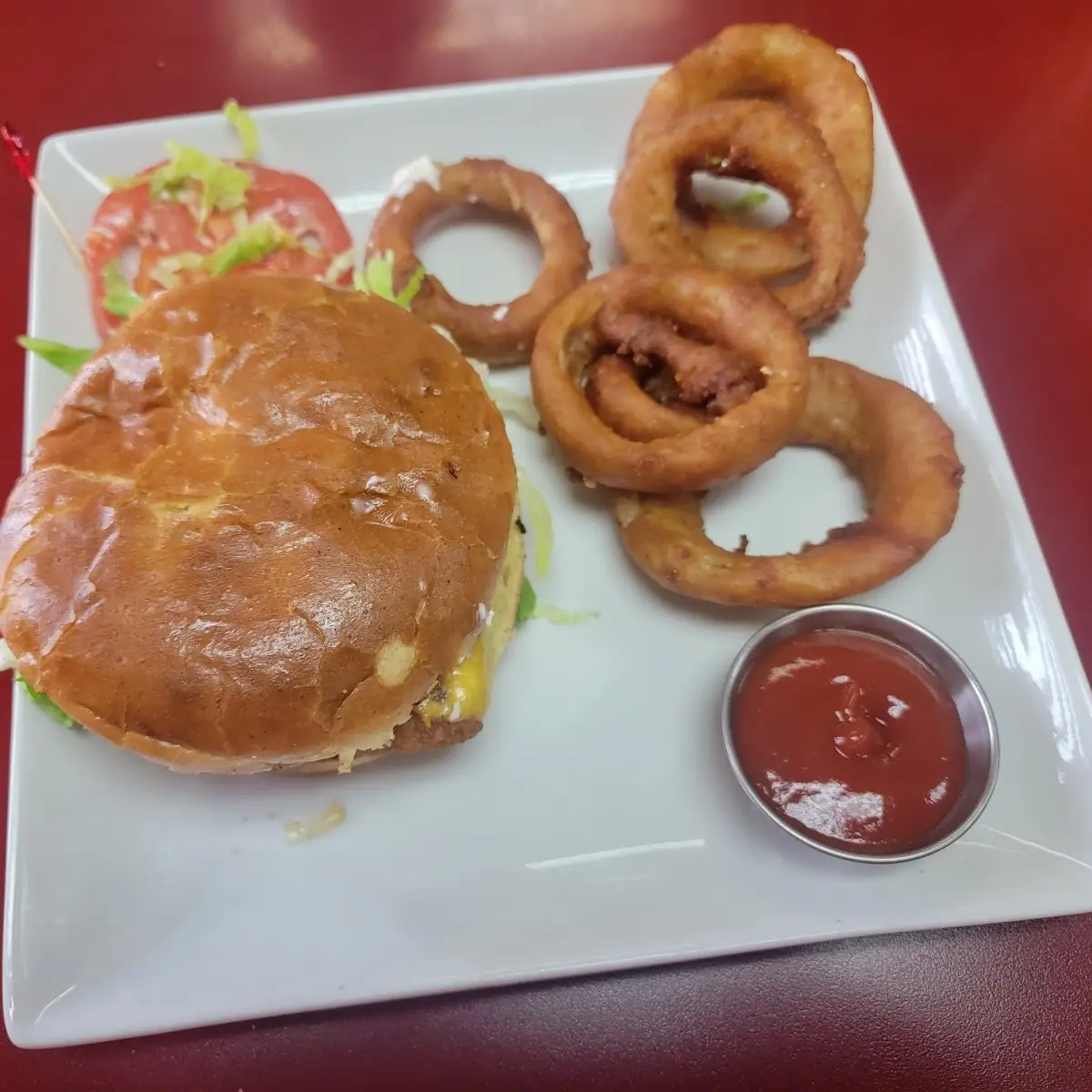 Special Fish Sandwich and Onion Rings